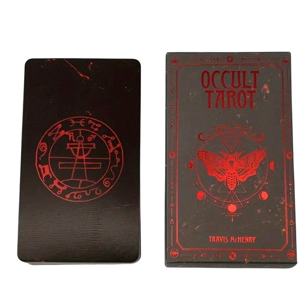 New Occult Tarot Cards Deck 78 Cards Black Red Moth Gothic Boxed Divination